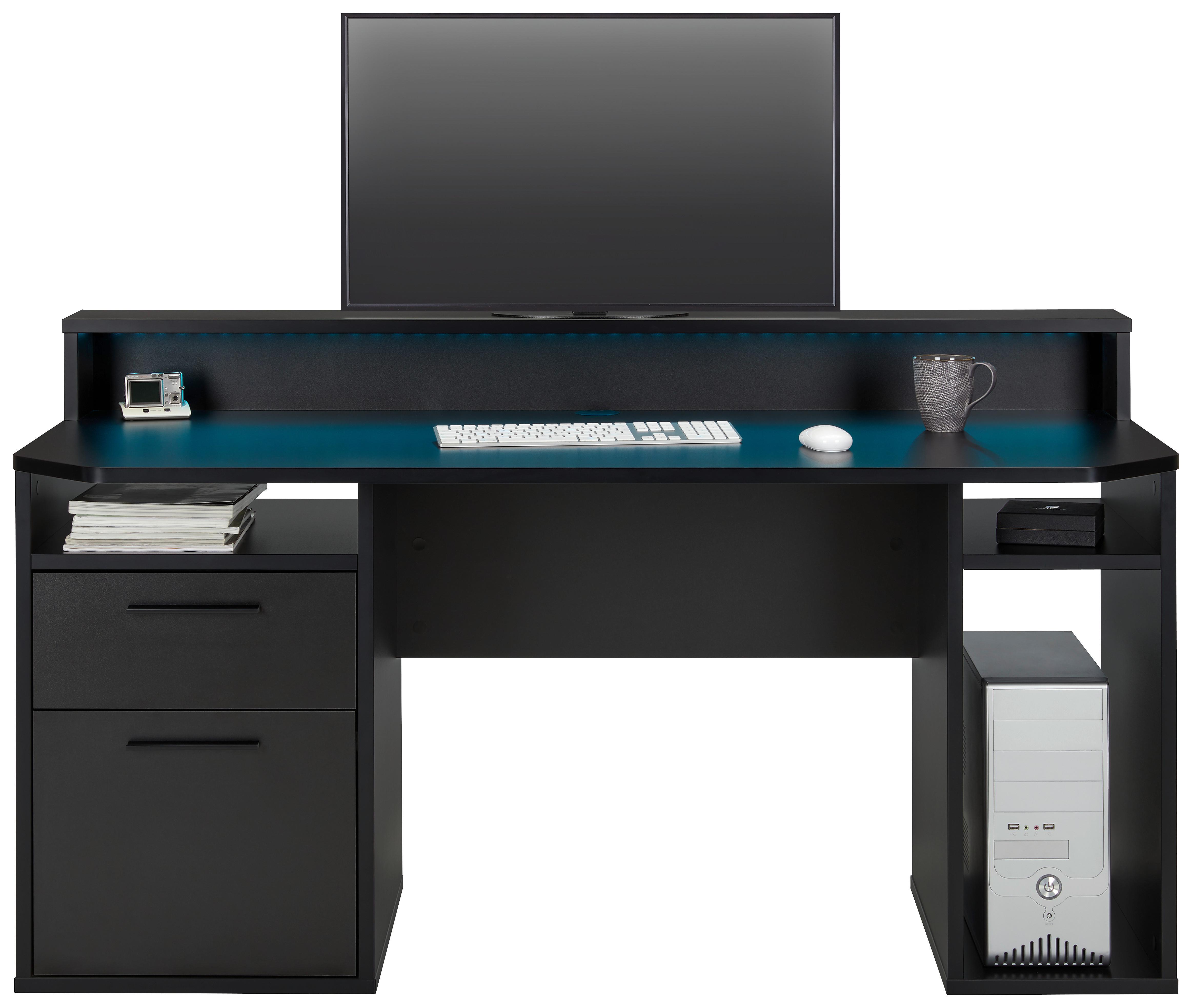 Gaming-tisch In Schwarz - Schwarz, Konventionell, Holzwerkstoff/Kunststoff (160/91/72cm) - Mömax