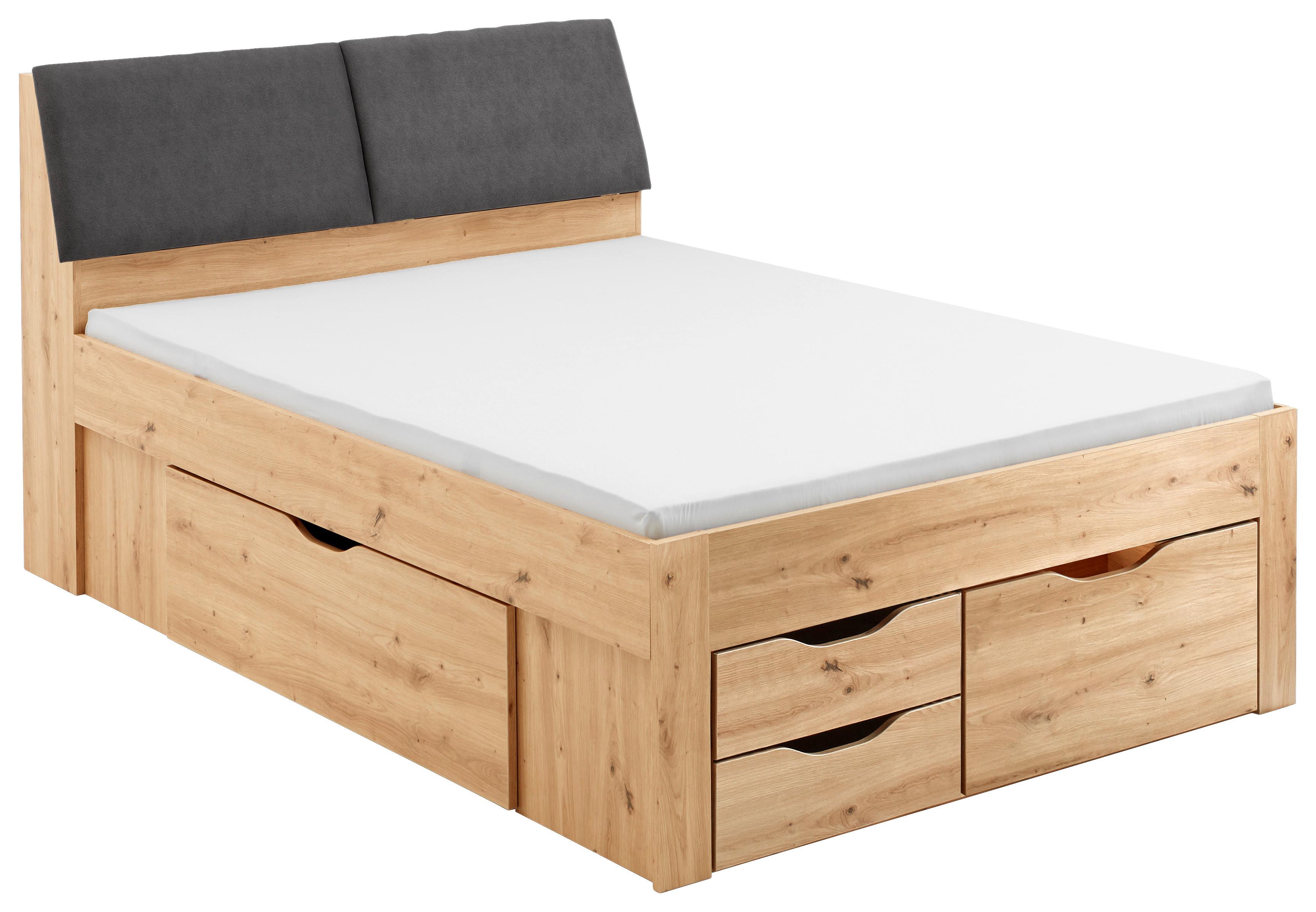 Krevet S Prostor. Za Odlaganje Maxi - siva/hrast Artisan, Konvencionalno, drvni materijal (140/200cm) - Modern Living