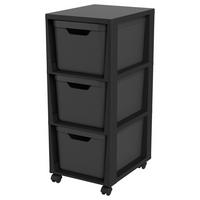 Rollcontainer Rotho Schwarz - Schwarz, Kunststoff (30/35/37cm)