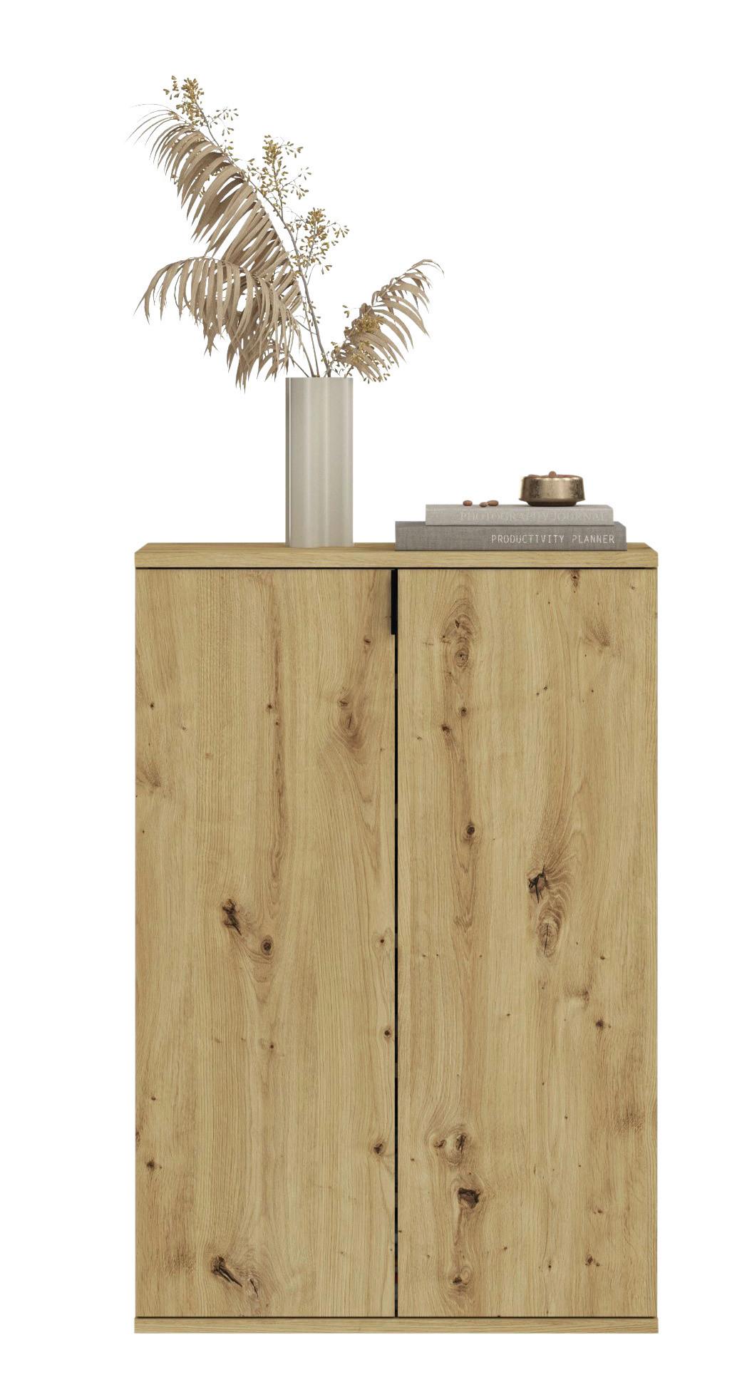 Schuhschrank Projekt X ca.61x99x34cm Eichefarben - KONVENTIONELL, Holzwerkstoff/Kunststoff (61/99/34cm) - MID.YOU