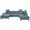 Wohnlandschaft Durban U ca. 170x324x218 cm Eisblau - Blau/Schwarz, KONVENTIONELL, Kunststoff/Textil (170/324/218cm) - MID.YOU