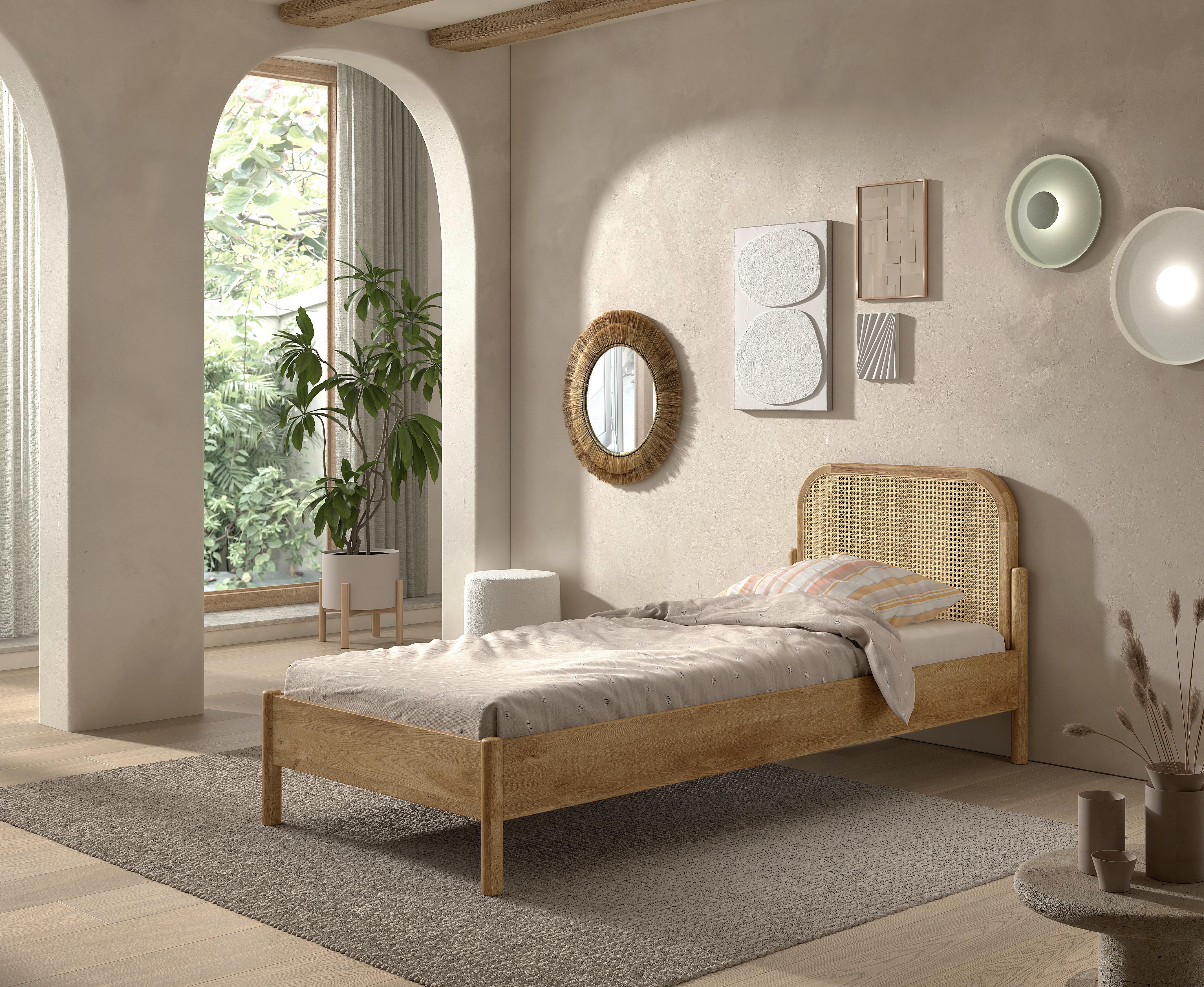 Bett Olive ca. 90x200 Eichefarben - Eichefarben, MODERN, Holz/Holzwerkstoff (90/200cm) - MID.YOU