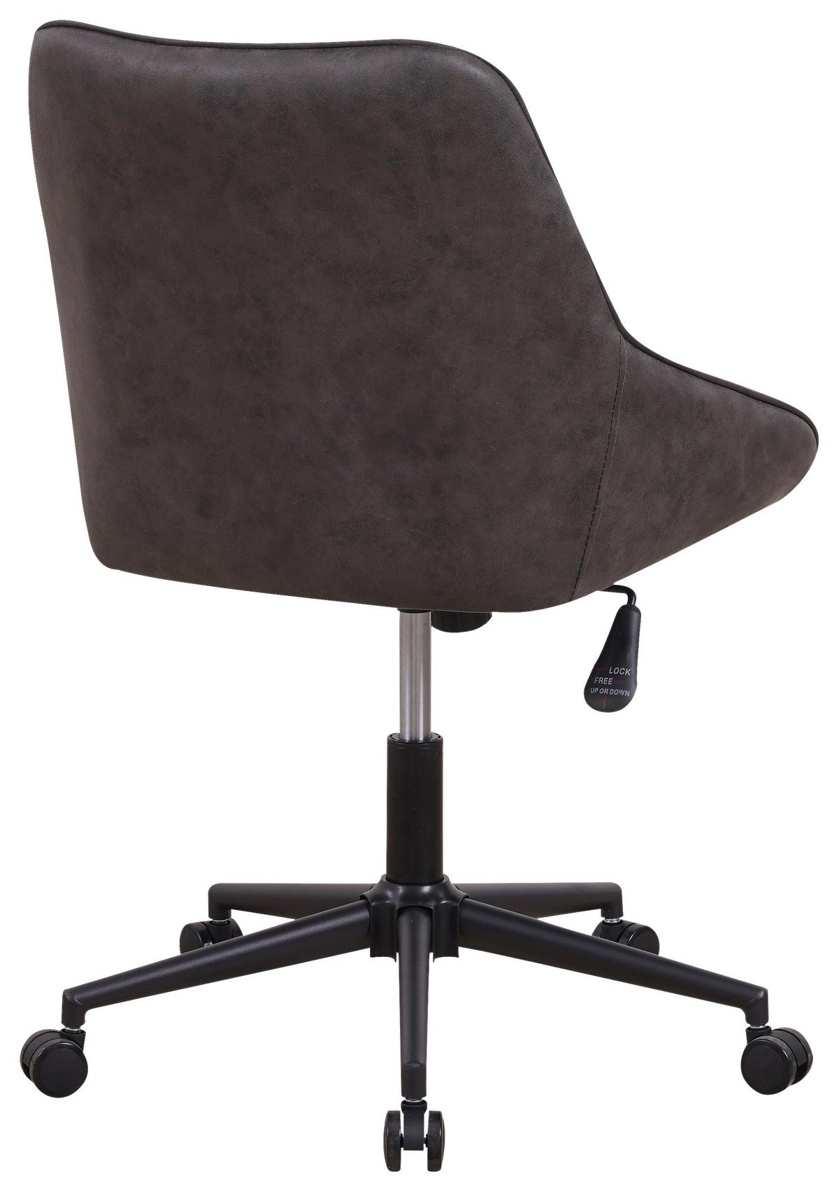 Drehstuhl Kayne ca. 60x84 cm Anthrazit - Anthrazit/Schwarz, KONVENTIONELL, Textil/Metall (60/84/64,5cm) - MID.YOU