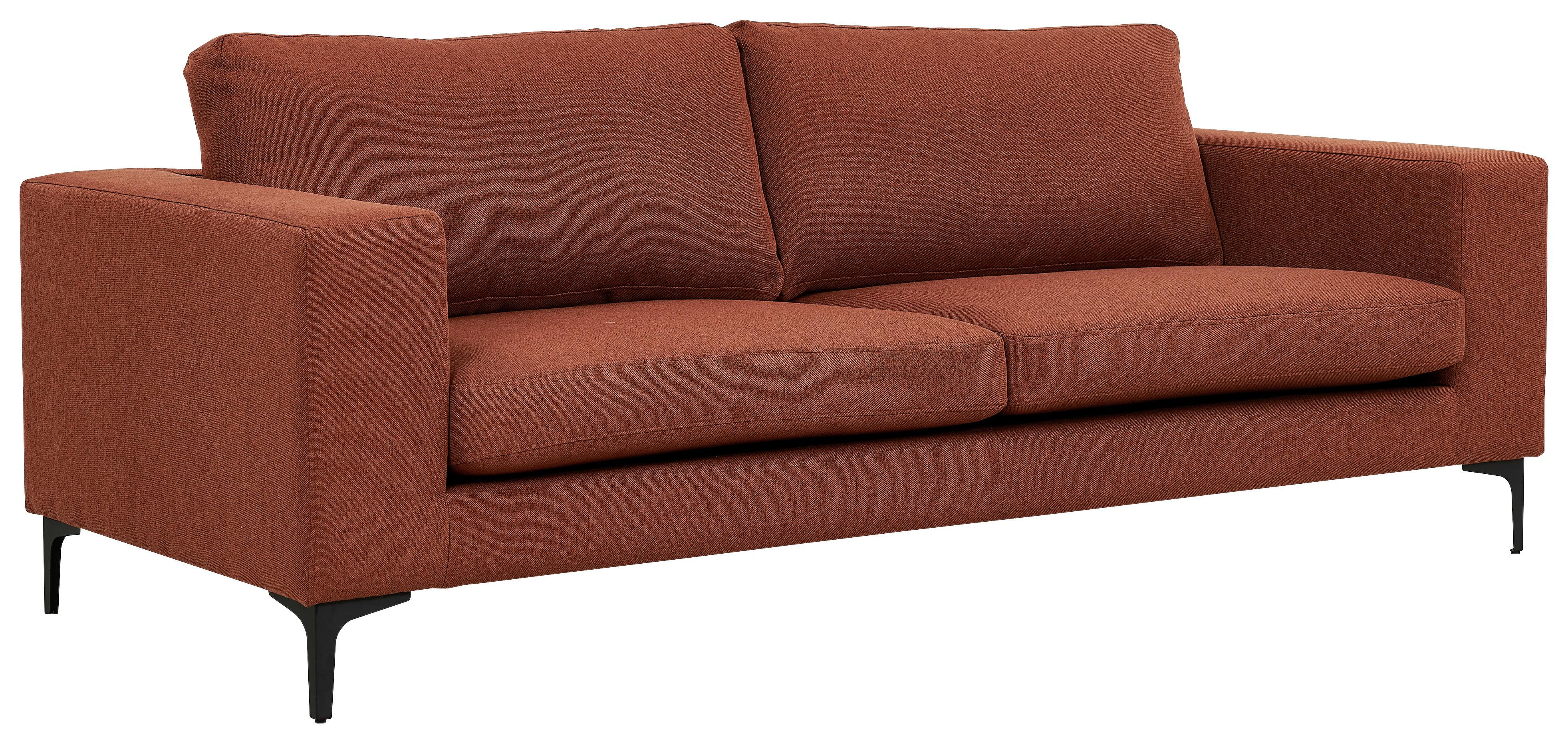 2-SITZER-SOFA BOLERO - Rostfarben/Schwarz, Design, Kunststoff/Textil (215/84/88cm) - Livetastic