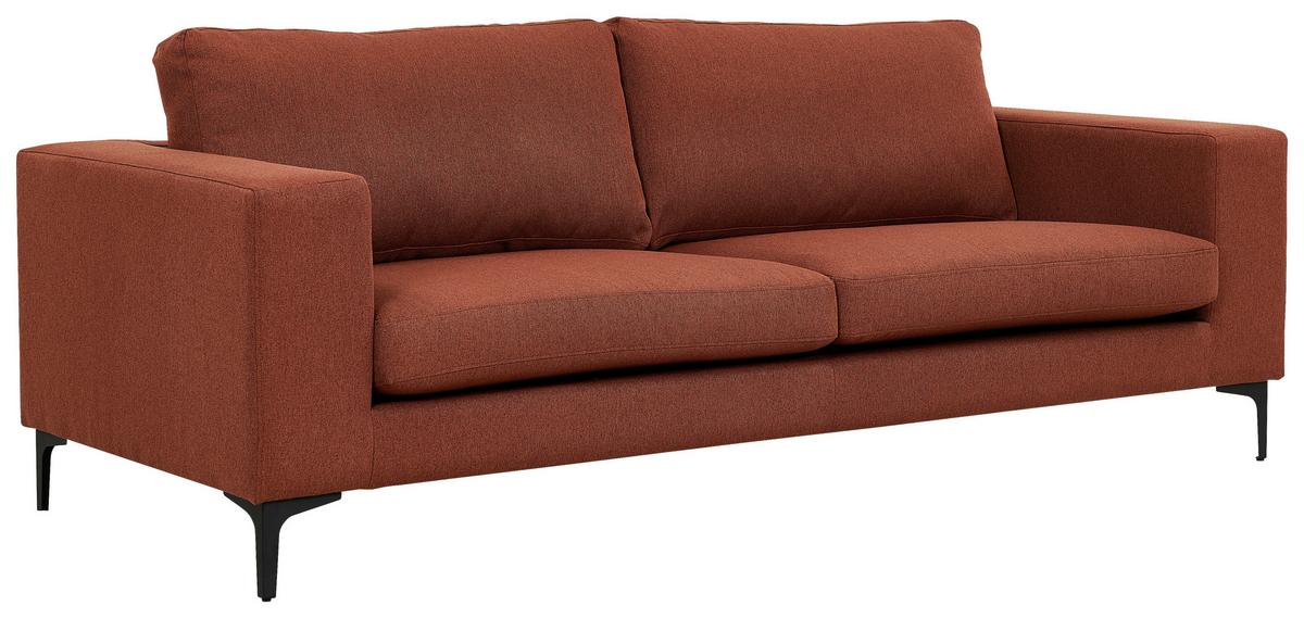 2-SITZER-SOFA BOLERO - Rostfarben/Schwarz, Design, Kunststoff/Textil (215/84/88cm) - Livetastic