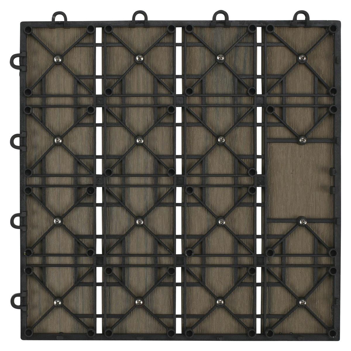 PŁYTKA TARASOWA WPC-FLIES - szary, Design, materiał drewnopochodny (30/30/2,4cm) - Ambia Garden