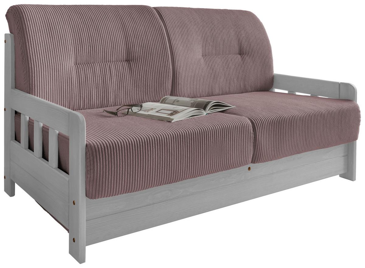 Schlafsofa Camino Holzkorpus Rosa - Rosa/Weiß, MODERN, Holz/Textil (154/88/90cm) - Livetastic