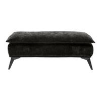 Hocker Ottawa Dunkelbraun Strukturstoff - Dunkelbraun/Schwarz, MODERN, Textil/Metall (122/47/68cm) - Premium Living