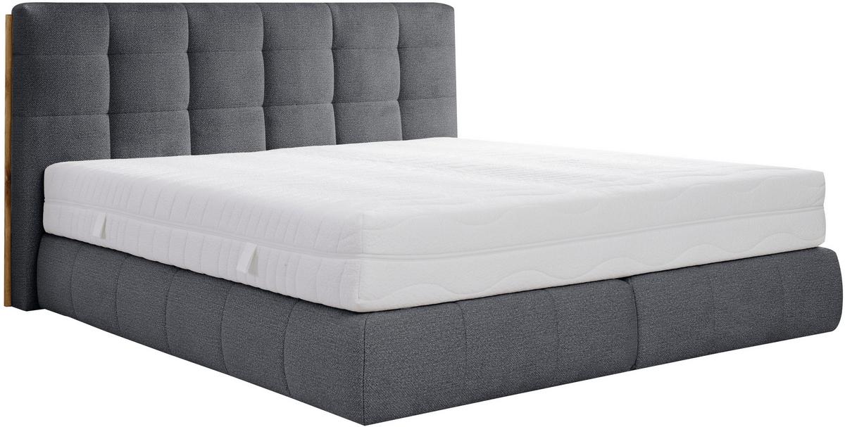 Boxspringbett Lavenito Blau ca. 180x200cm - Blau/Schwarz, KONVENTIONELL, Textil (180/200cm) - Premium Living