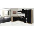 Küchenblock ECONOMY L 310 - Eichefarben/Schwarz, KONVENTIONELL, Glas/Holzwerkstoff (172/310cm) - Livetastic Küchenblock ECONOMY L 310 - Eichefarben/Schwarz, KONVENTIONELL, Glas/Holzwerkstoff (172/310cm) - Livetastic