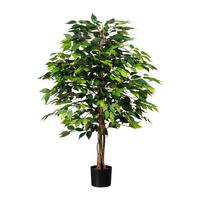 Kunstpflanze Grünpflanzen Grün/Schwarz - Schwarz/Braun, Design, Naturmaterialien/Kunststoff (120cm)