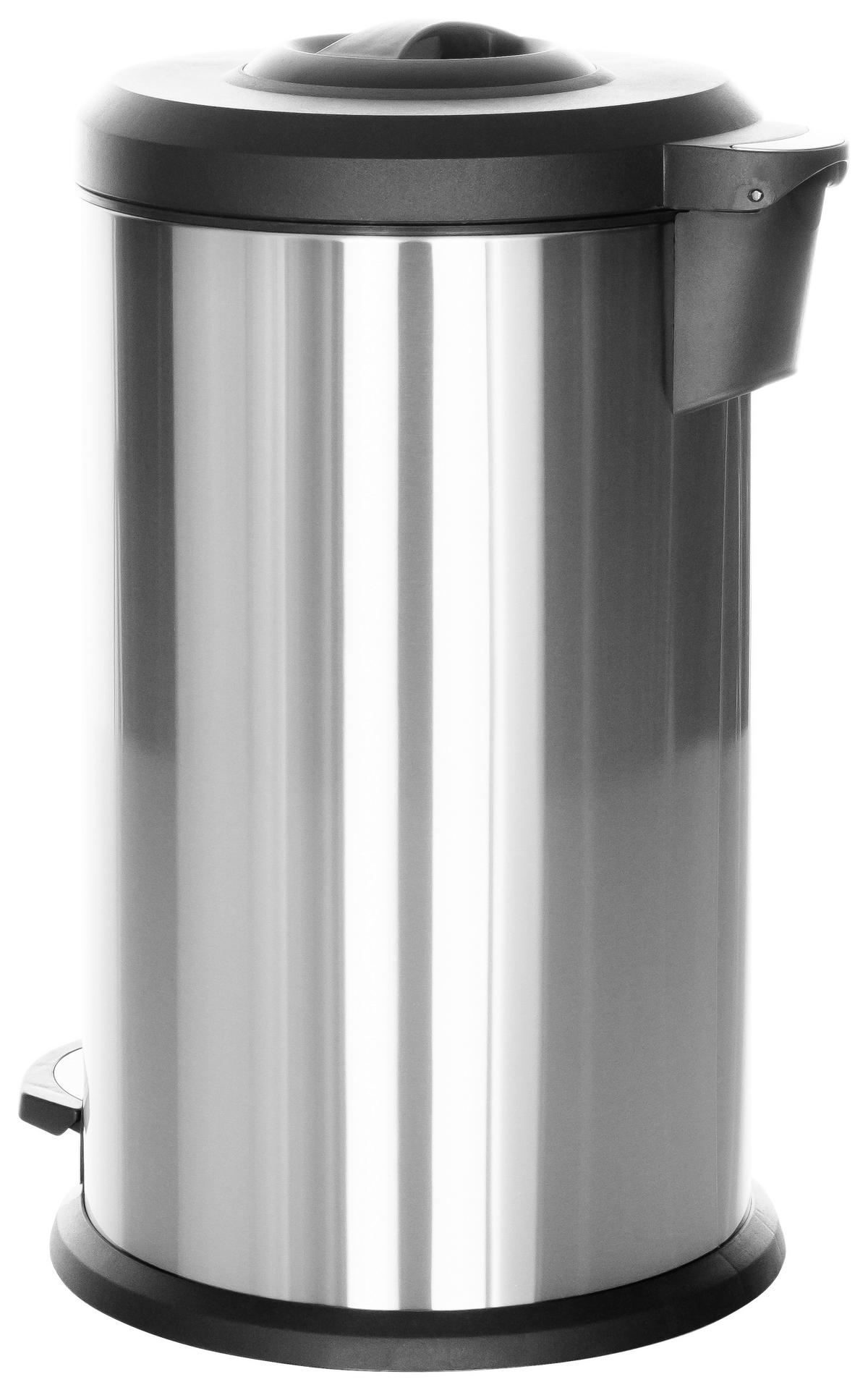 Koš Za Smeti Clean X, 40 L, Srebrna - srebrne barve/črna, Basics, kovina/umetna masa (38/62-96/38cm) - MID.YOU