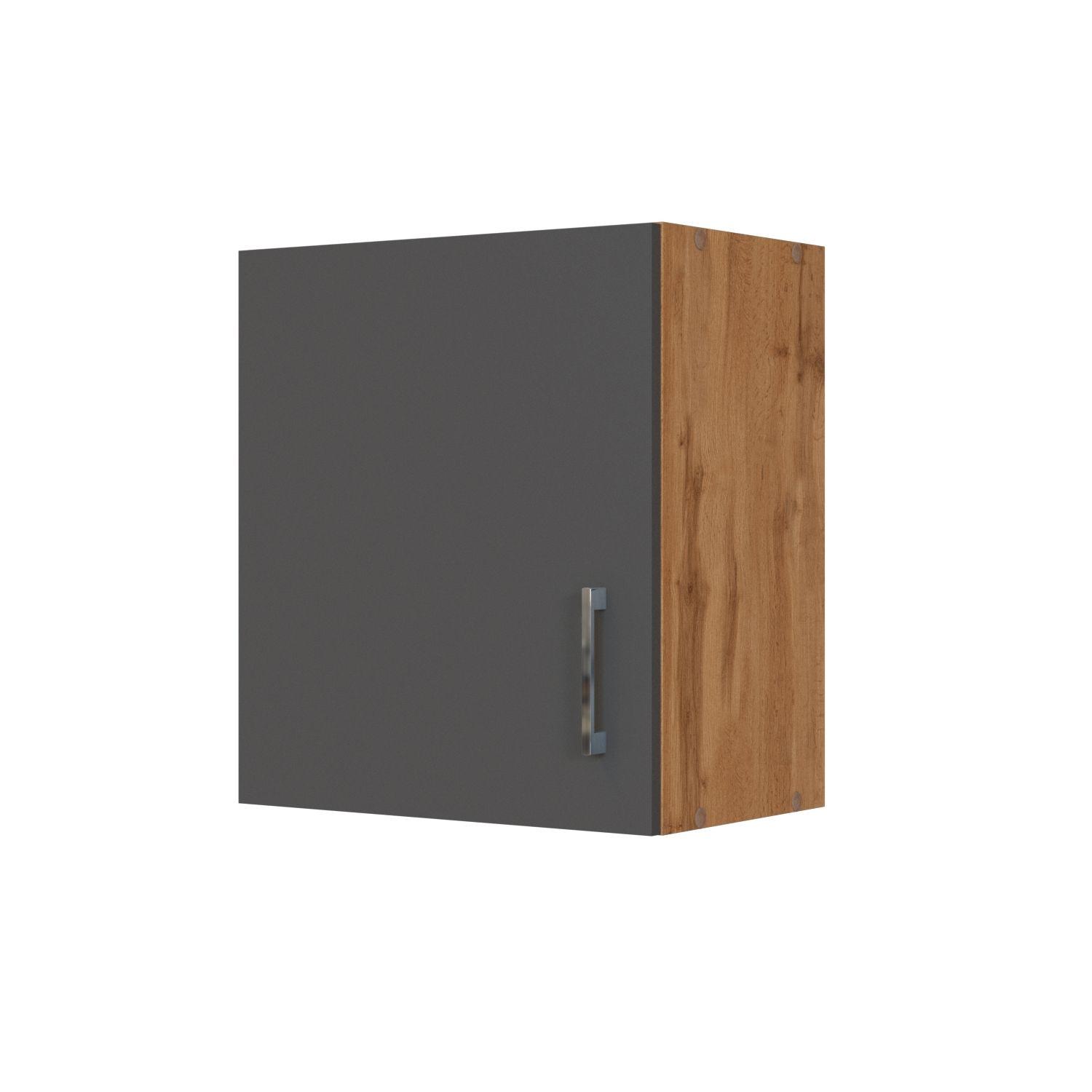 Held Küchenoberschrank ca. 50 cm Anthrazit/Eiche - Chromfarben/Anthrazit, MODERN, Holzwerkstoff/Metall (50/57/34cm) - Held
