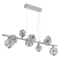 LED-HÄNGELEUCHTE 16047-9HC VIRINA - Klar/Chromfarben, Konventionell, Glas/Metall (86,6/36/120cm) - Globo