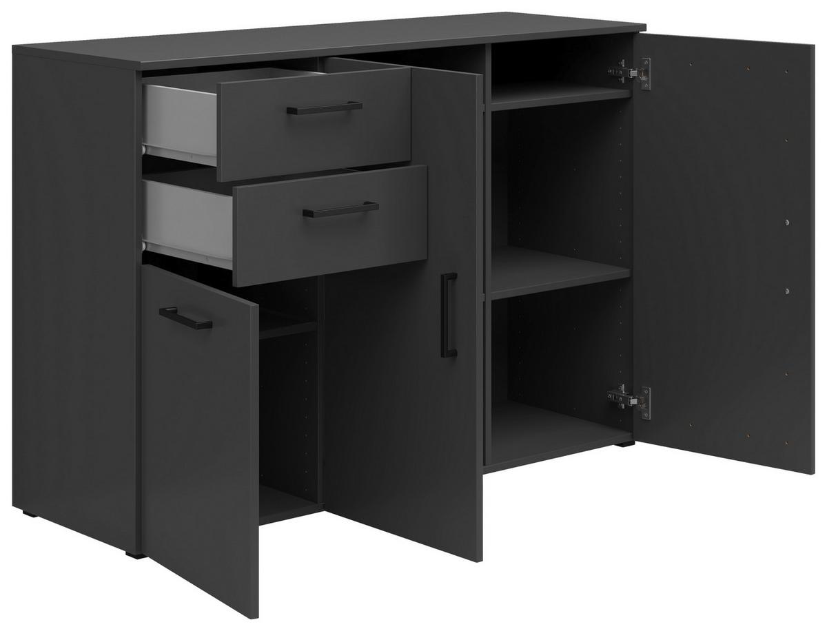 Comodă MULTI - grafit, Modern, material pe bază de lemn (120/83/40cm) - Modern Living