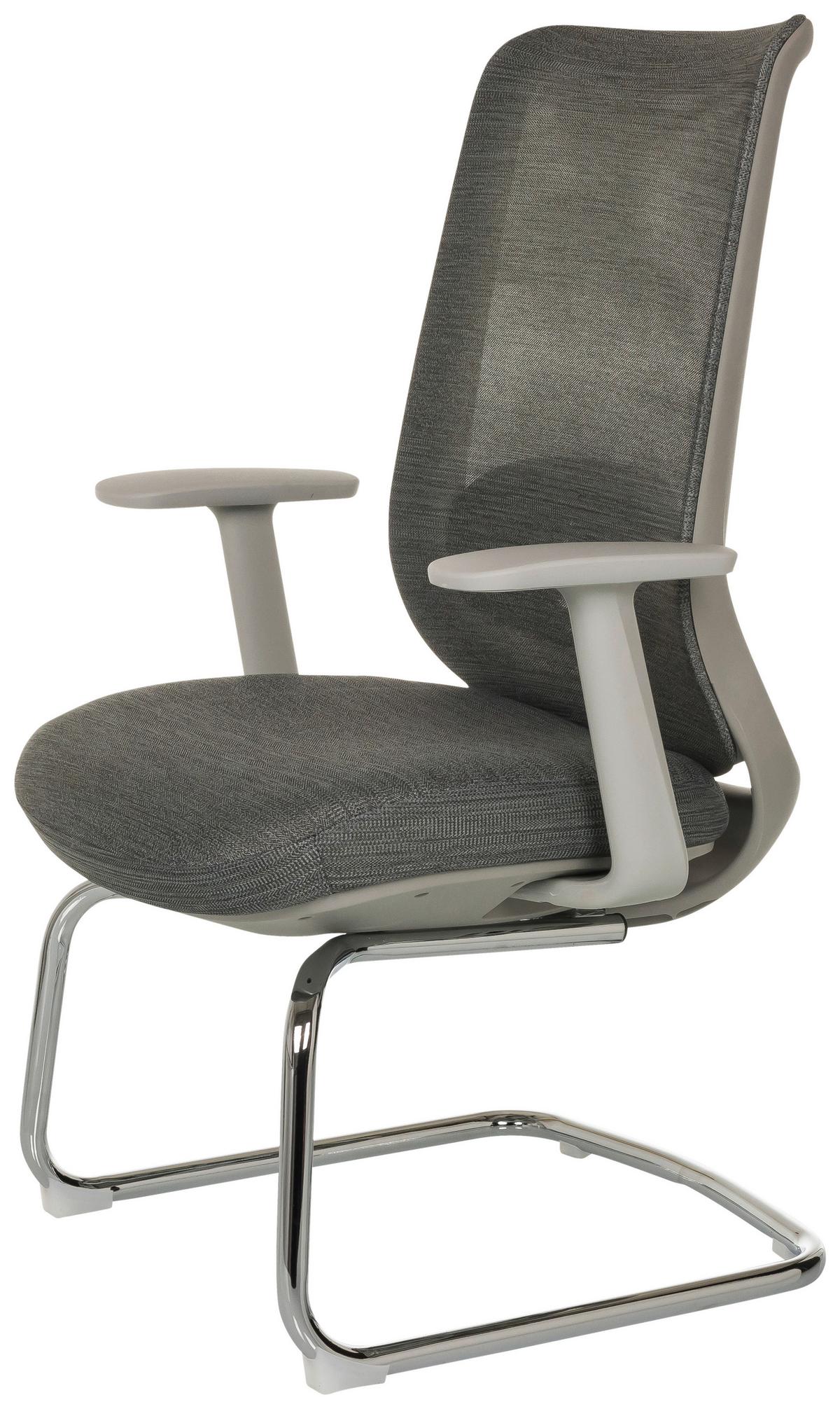 Konferenčni Stol Mileston V, Siva - srebrne barve/siva, Moderno, kovina/tekstil (67cm) - MID.YOU