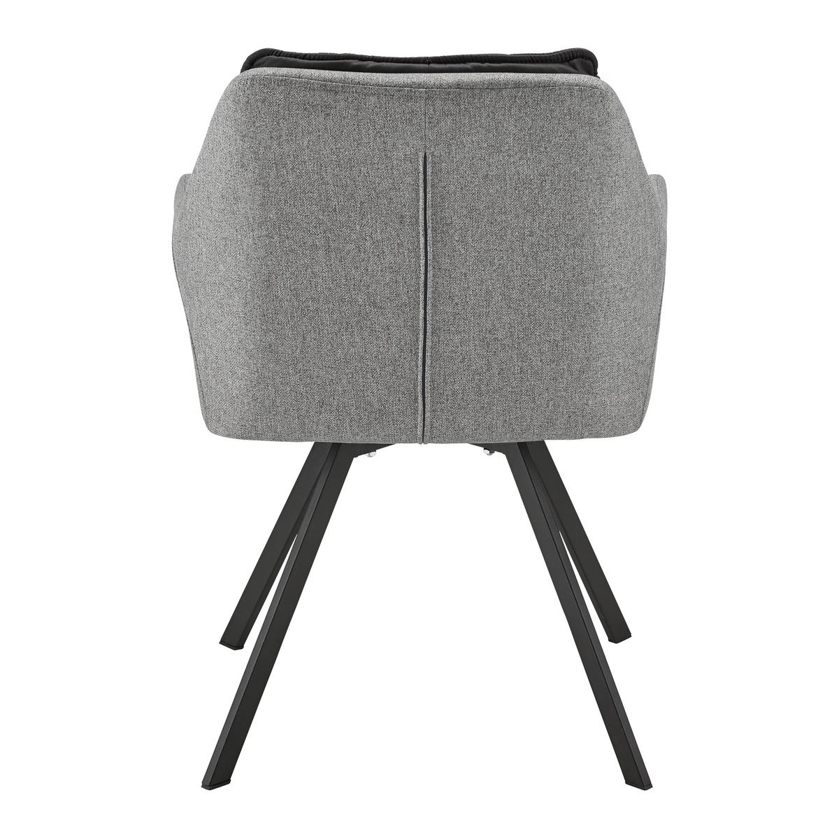 Naslanjač Billy, Siva - temno siva/siva, Moderno, kovina/tekstil (62/85/62cm) - Bessagi Home