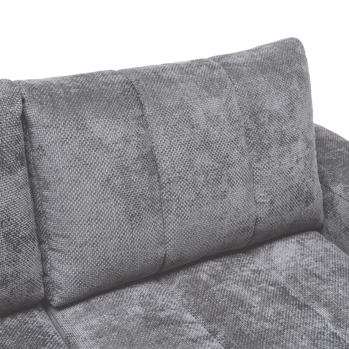 Wohnlandschaft Bolonia Grau - Schwarz Hochglanz/Grau, MODERN, Textil/Metall (273/93/166cm) - Mömax