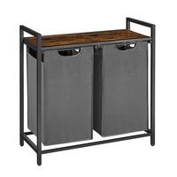 Wäschekorb ca. 73x72x33 cm Grau - Schwarz/Braun, Trend, Holzwerkstoff/Textil (73/72/33cm) - MID.YOU