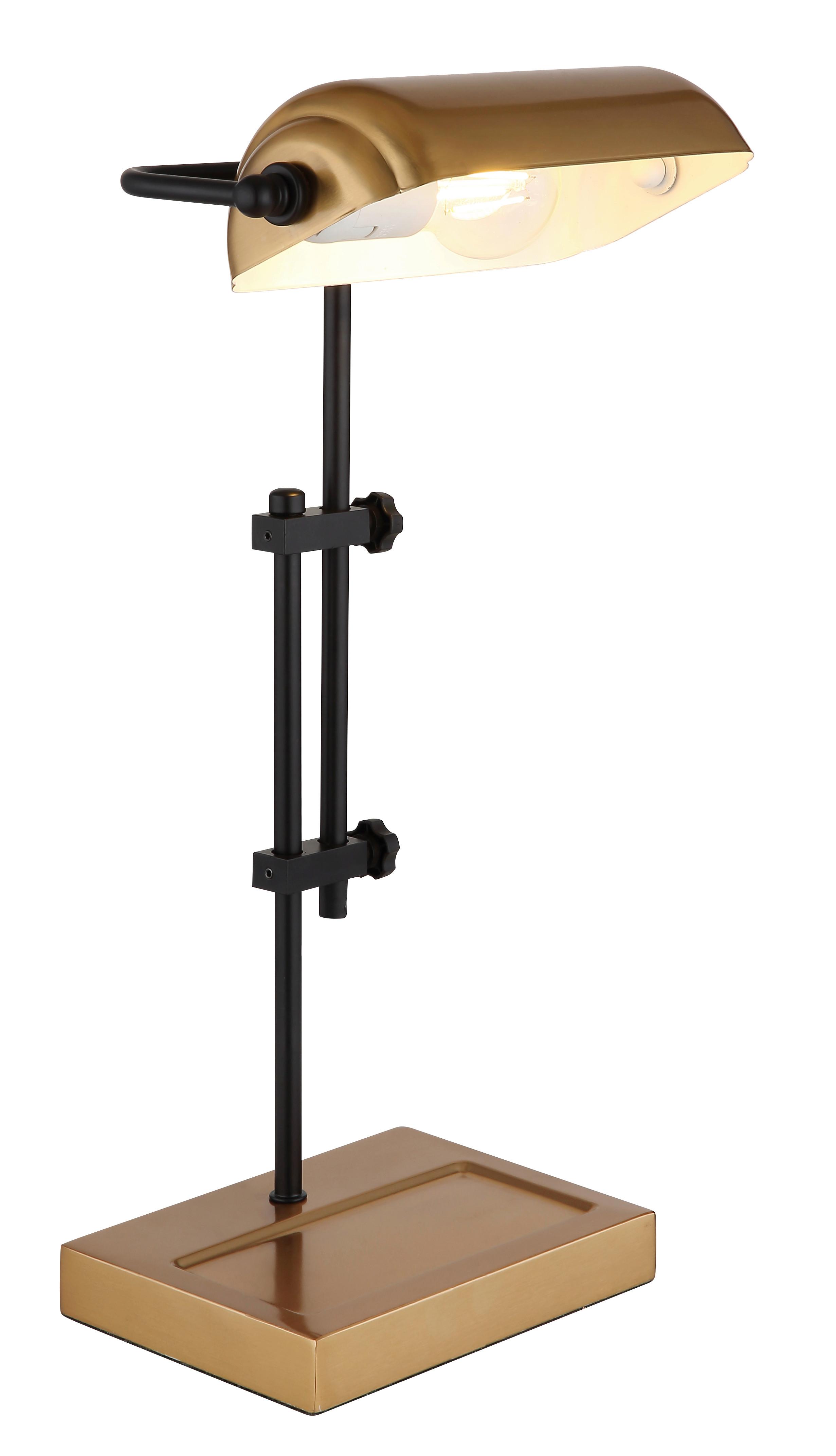 Tischleuchte Marid Weiß/Goldfarben max. 60 Watt - Goldfarben/Schwarz, KONVENTIONELL, Metall (26,5/18,2/50cm) - Globo
