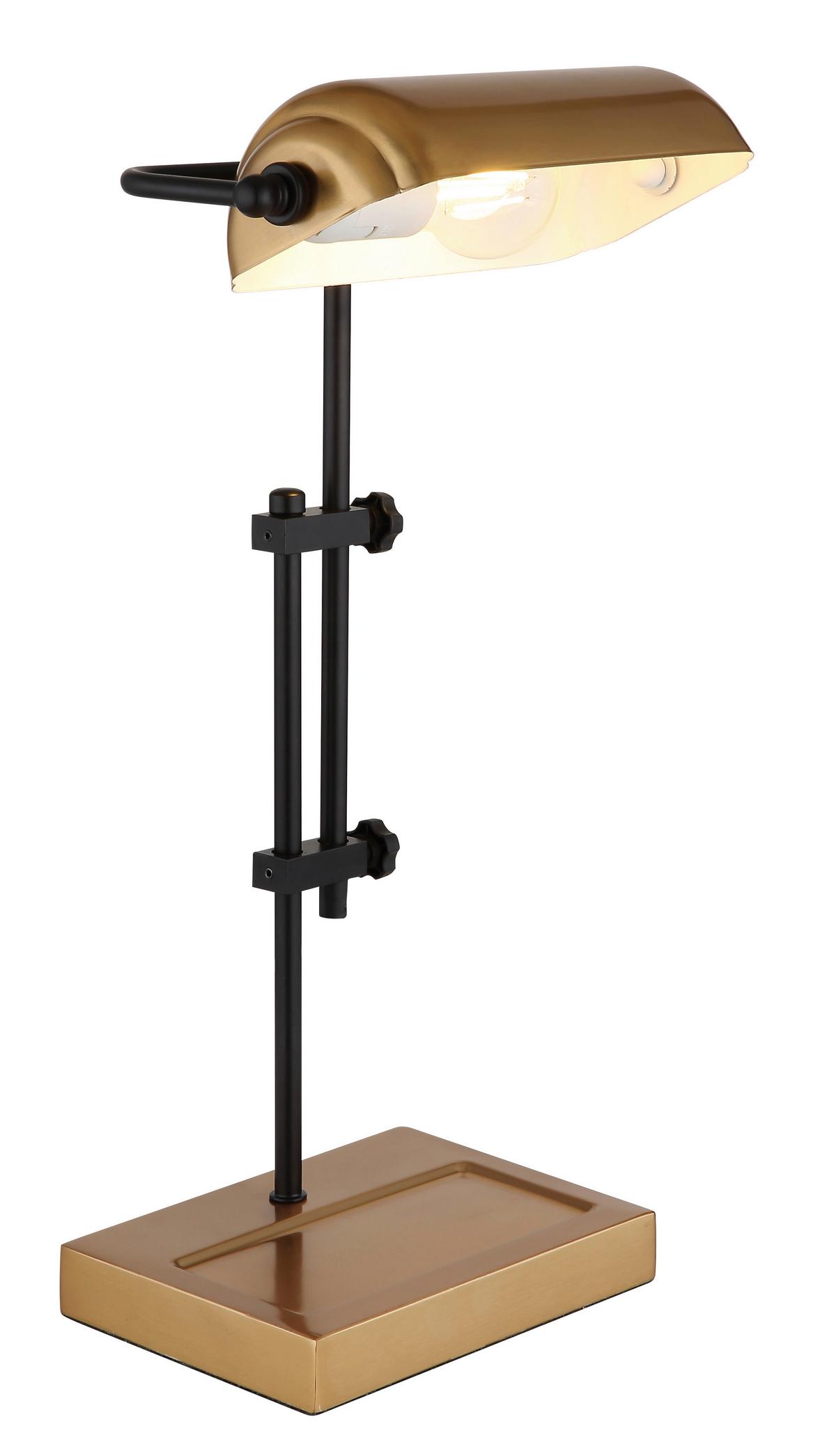 Tischleuchte Marid Weiß/Goldfarben max. 60 Watt - Goldfarben/Schwarz, KONVENTIONELL, Metall (26,5/18,2/50cm) - Globo