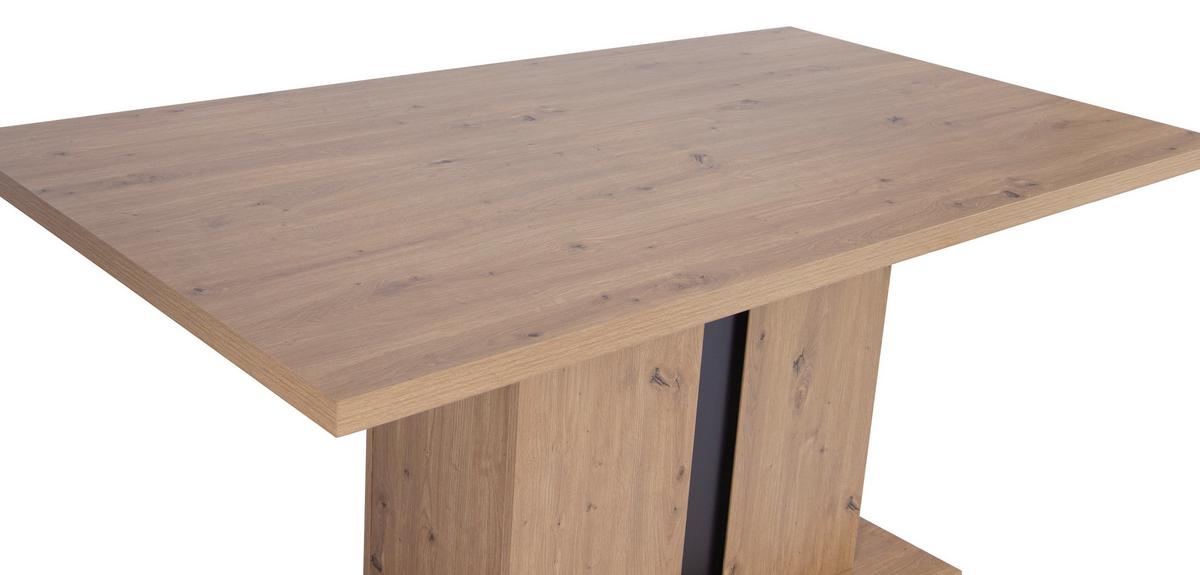 Jedilna Miza Levi, Barva Hrasta, 160x90 - črna/hrast artisan, Moderno, leseni material (160/90/76cm) - Livetastic