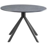 Jedilna Miza Lennox, Siva, Ø 110cm - siva/črna, Konvencionalno, kovina/leseni material (110/110/76cm) - MID.YOU