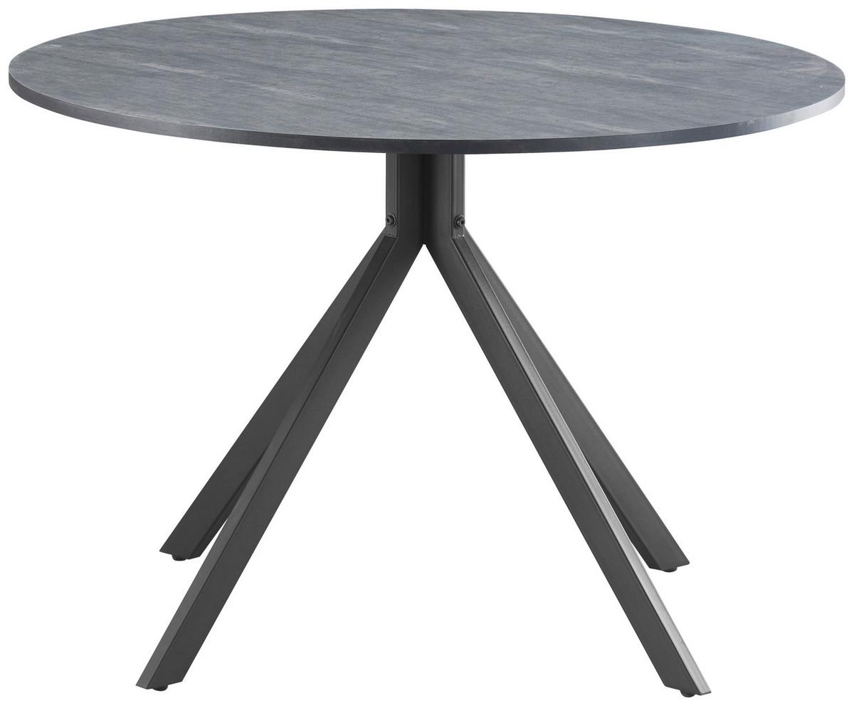 Jedilna Miza Lennox, Siva, Ø 110cm - siva/črna, Konvencionalno, kovina/leseni material (110/110/76cm) - MID.YOU