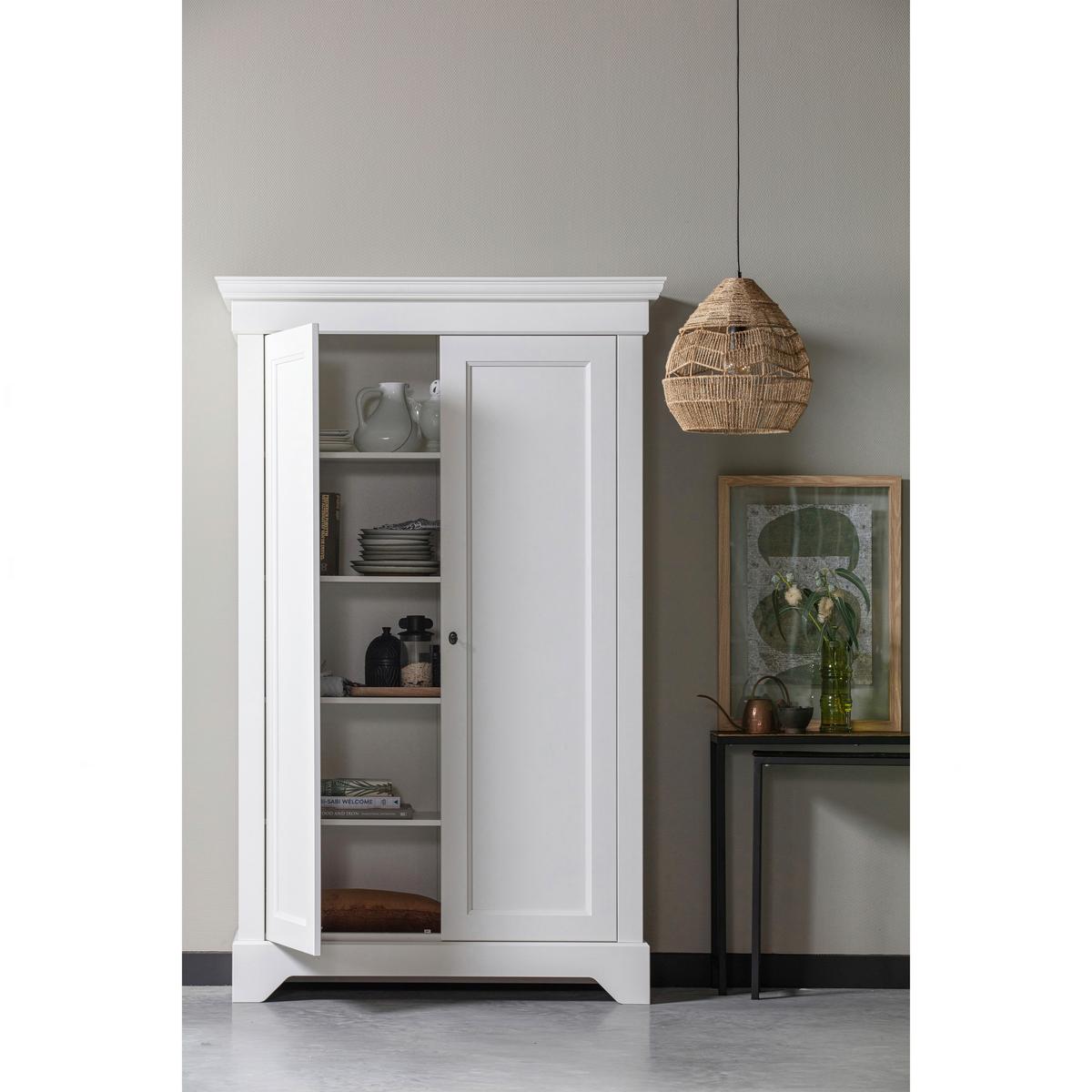 Schrank Isabel Weiß - Weiß, Design, Holz/Metall (118/191/47cm) - Livetastic