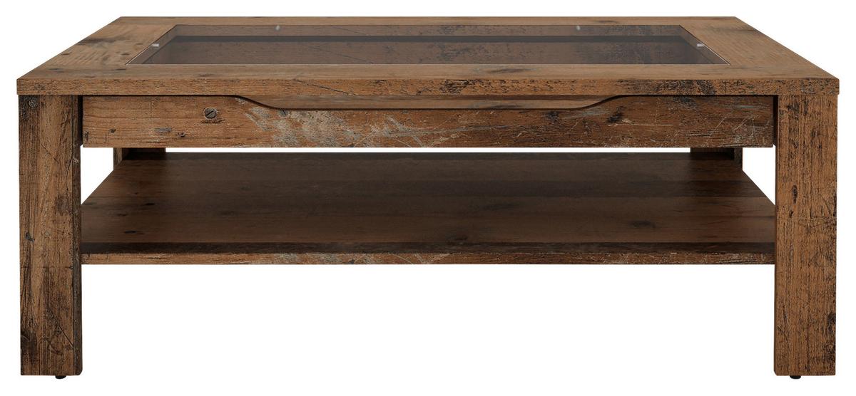 Couchtisch mit Ablagefach Ralph Braun - Anthrazit/Braun, Basics, Glas/Holzwerkstoff (110/67/43cm) - MID.YOU