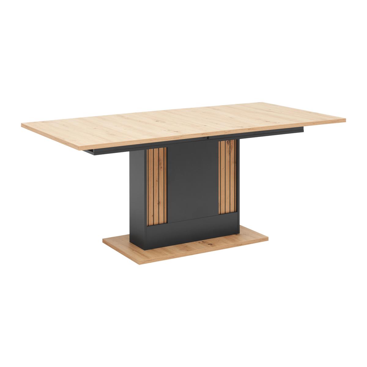 Ausziehtisch Alara Anthrazit/Artisan Eiche - MODERN, Holzwerkstoff (180-220/90/76,3cm) - Mömax
