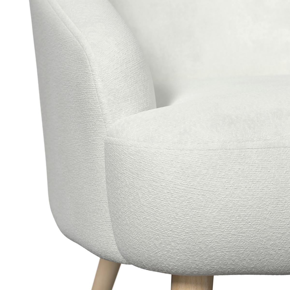 Sessel Sonja Chenille Weiß - Weiß/Naturfarben, MODERN, Holz/Textil (71/69/68cm)