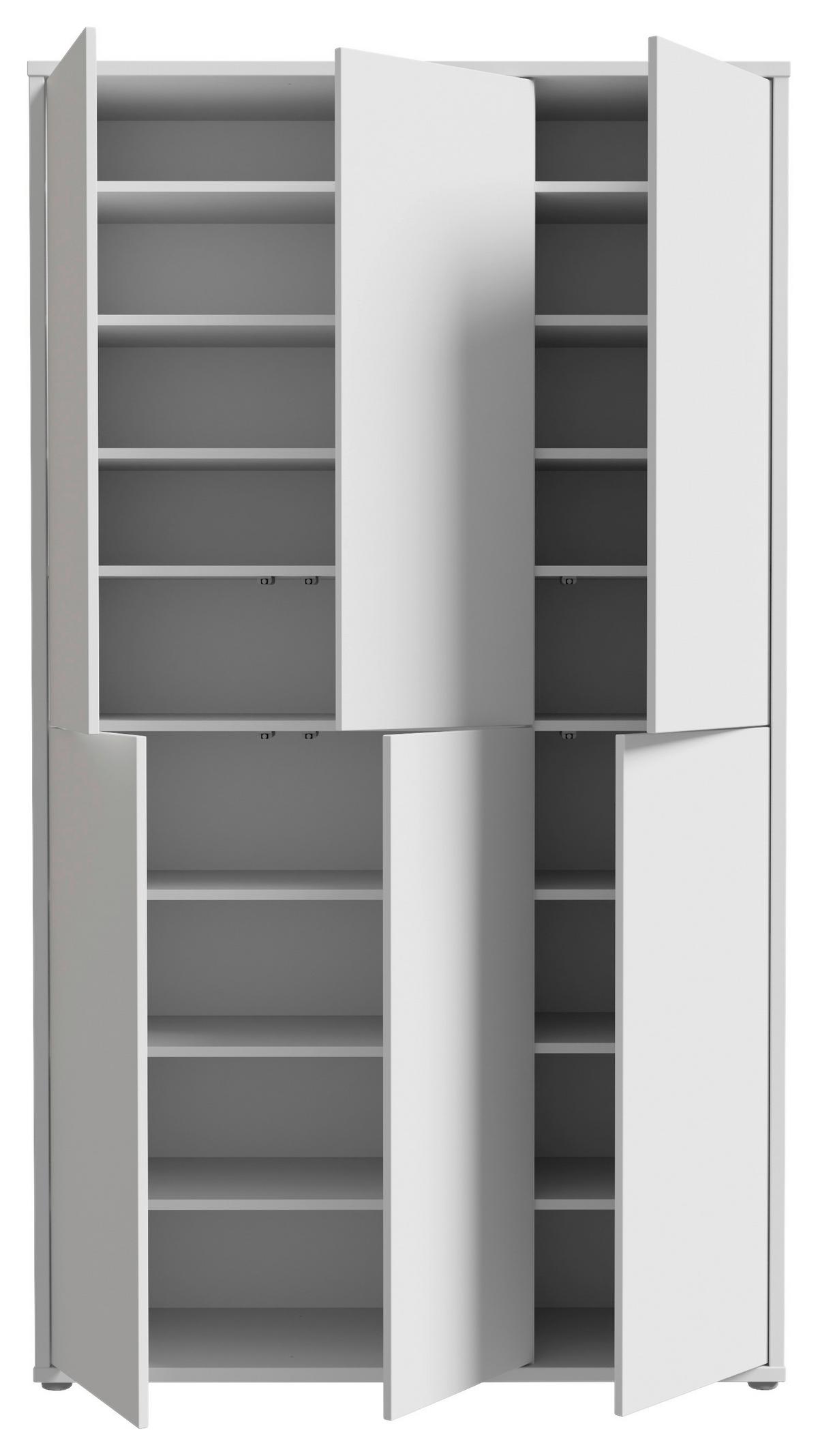 Dulap pentru pantofi ALICE SPRINGS - gri deschis, Basics, material pe bază de lemn (110/192/35cm) - Modern Living