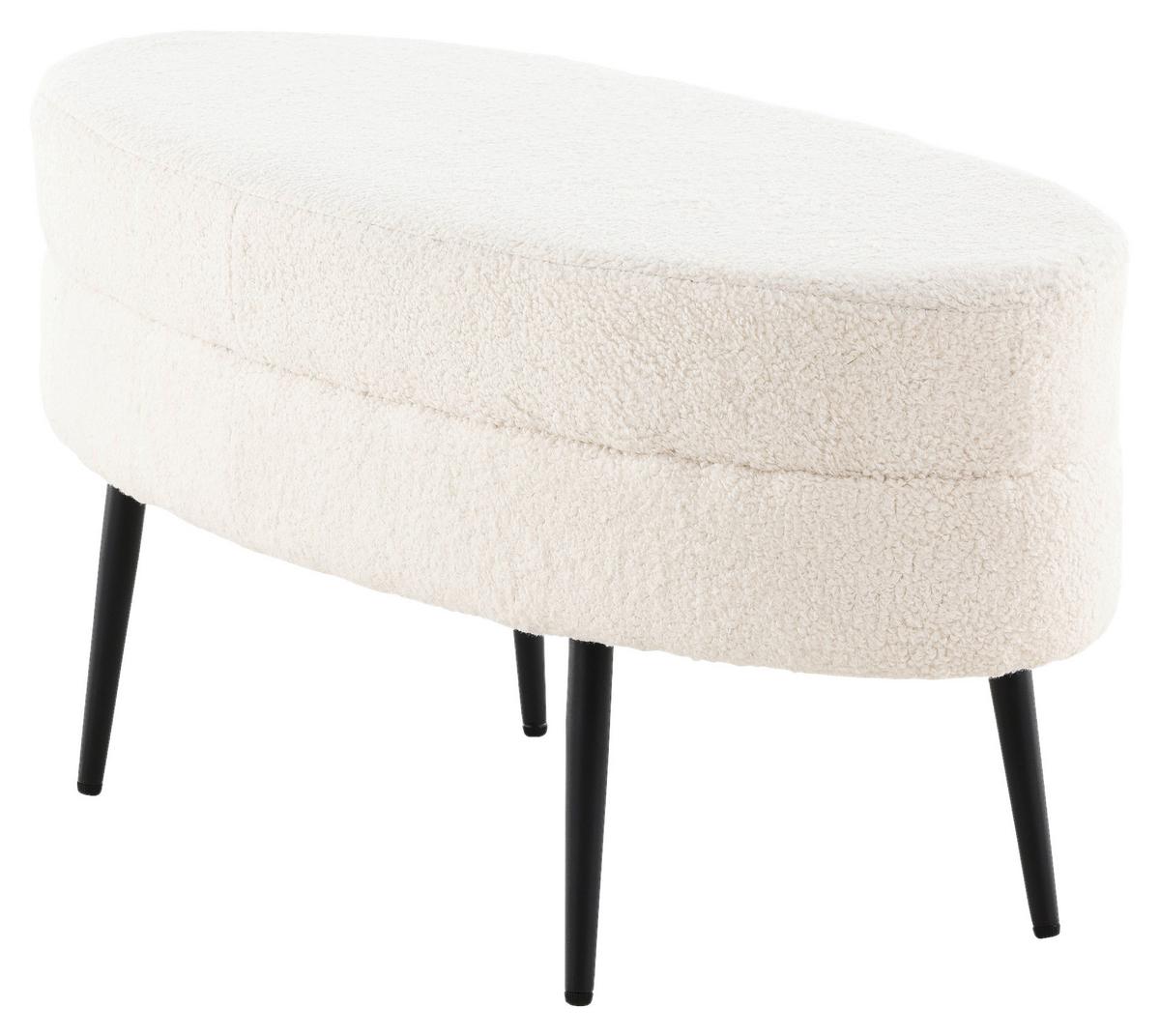 HOCKERBANK OTTO - Schwarz/Weiß, Design, Textil/Metall (100/41/40cm) - Livetastic