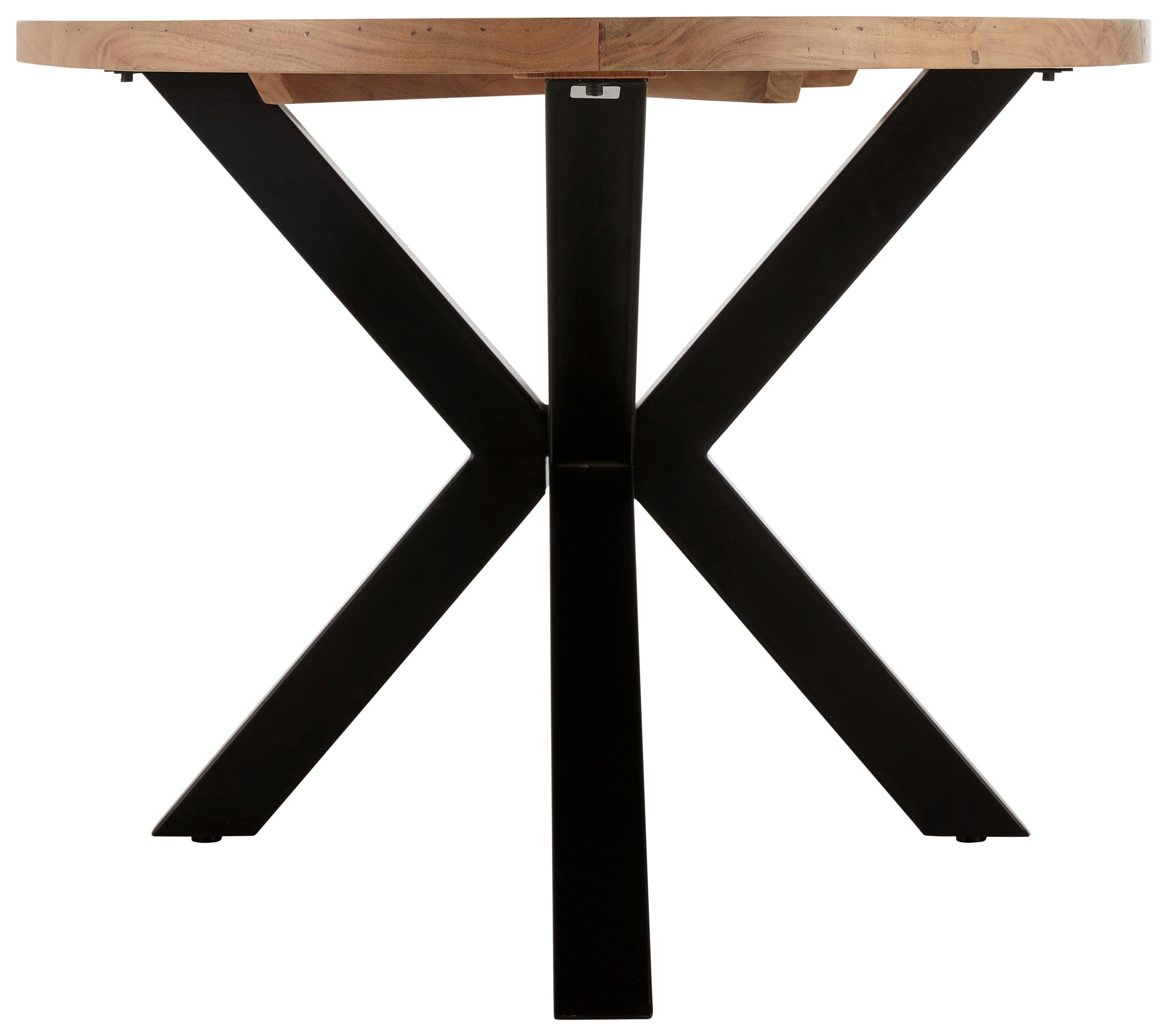 MATBORD ORBIT - svart/akaciefärgad, Design, metall/trä (180/76/100cm) - Zandiara