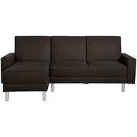 ECKSCHLAFSOFA JUST FASHION - Chromfarben/Dunkelbraun, KONVENTIONELL, Textil/Metall (152/230cm) - Max Winzer