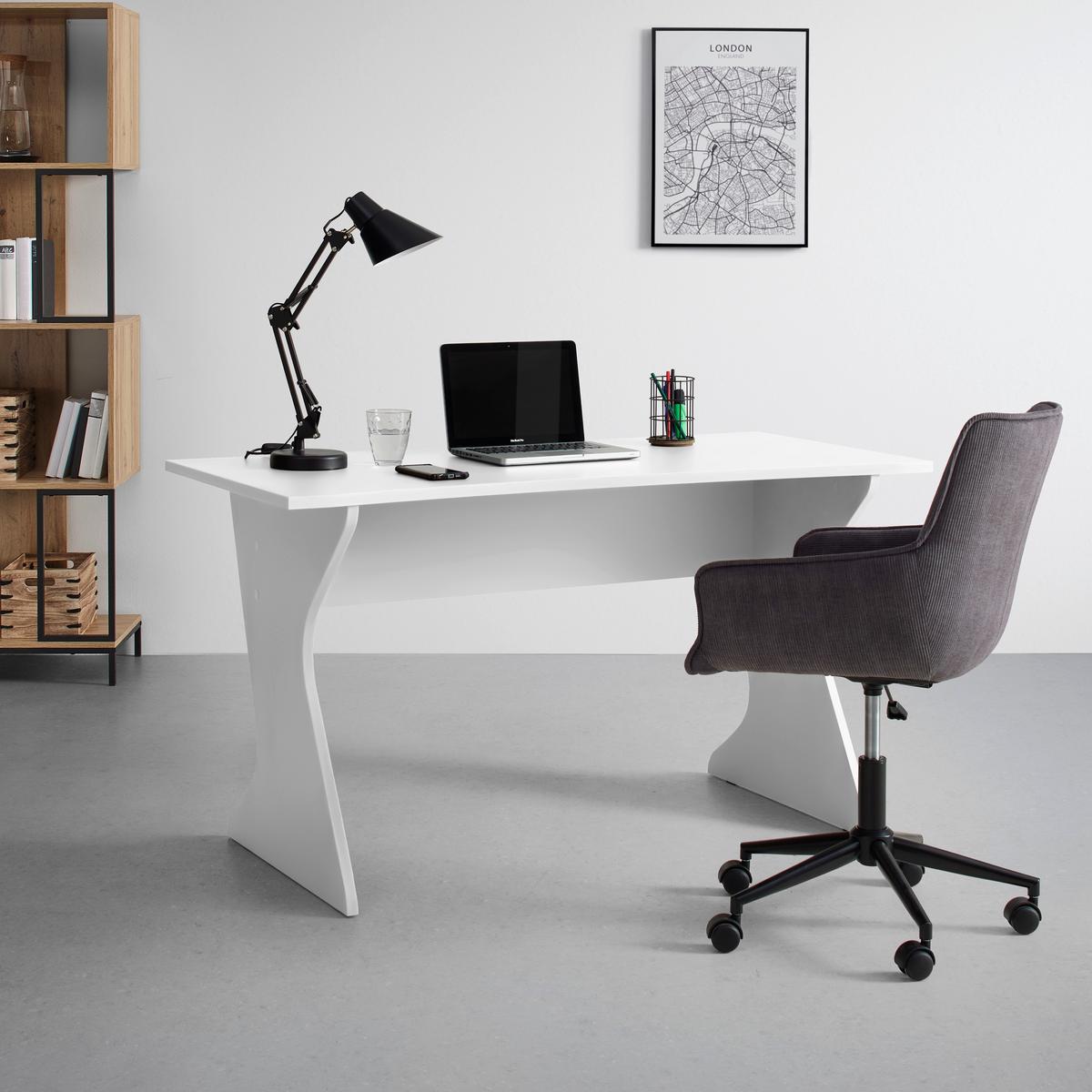 Schreibtisch Utapau in Weiß - Weiß, MODERN, Holzwerkstoff (140/76,2/65cm) - Mömax