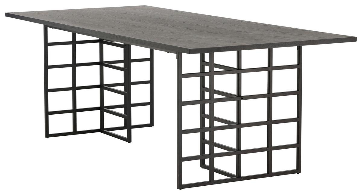 ESSTISCH YSTAD - Schwarz, Design, Holz/Metall (220/100/75cm) - Livetastic