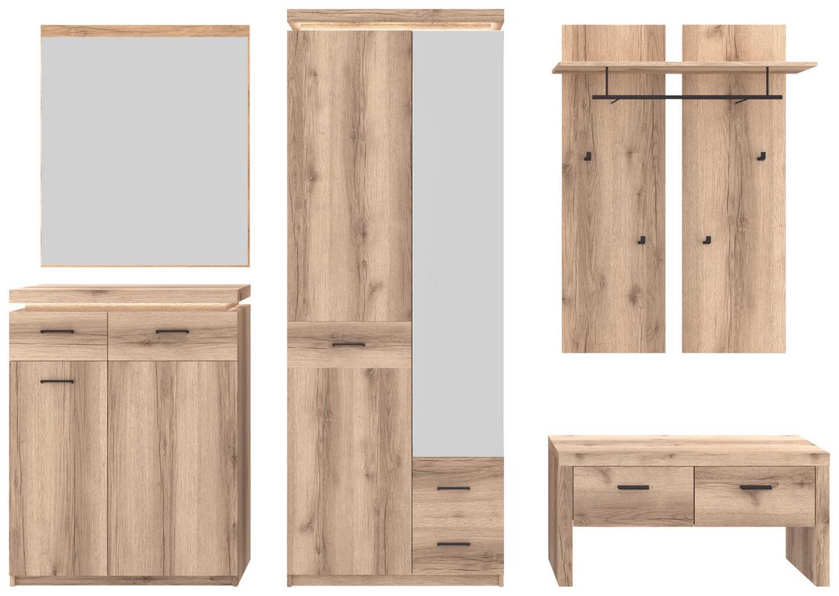 Ogledalo Vancouver - boje hrasta, Moderno, staklo/drvni materijal (75/87/2cm) - Premium Living