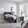 Boxbett Rosa ca. 180x200 cm Dunkelgrau mit Topper - Dunkelgrau/Schwarz, MODERN, Holz/Holzwerkstoff (180/200cm) - Bessagi Home