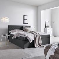 Boxspring Postelja Rosa, Antracit, 180x200 - temno siva/črna, Moderno, umetna masa/tekstil (180/200cm) - Bessagi Home