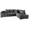 Wohnlandschaft Alvito Anthrazit Nylon/Mikrofaser - Anthrazit/Silberfarben, Design, Holz/Textil (298/202cm) - MID.YOU