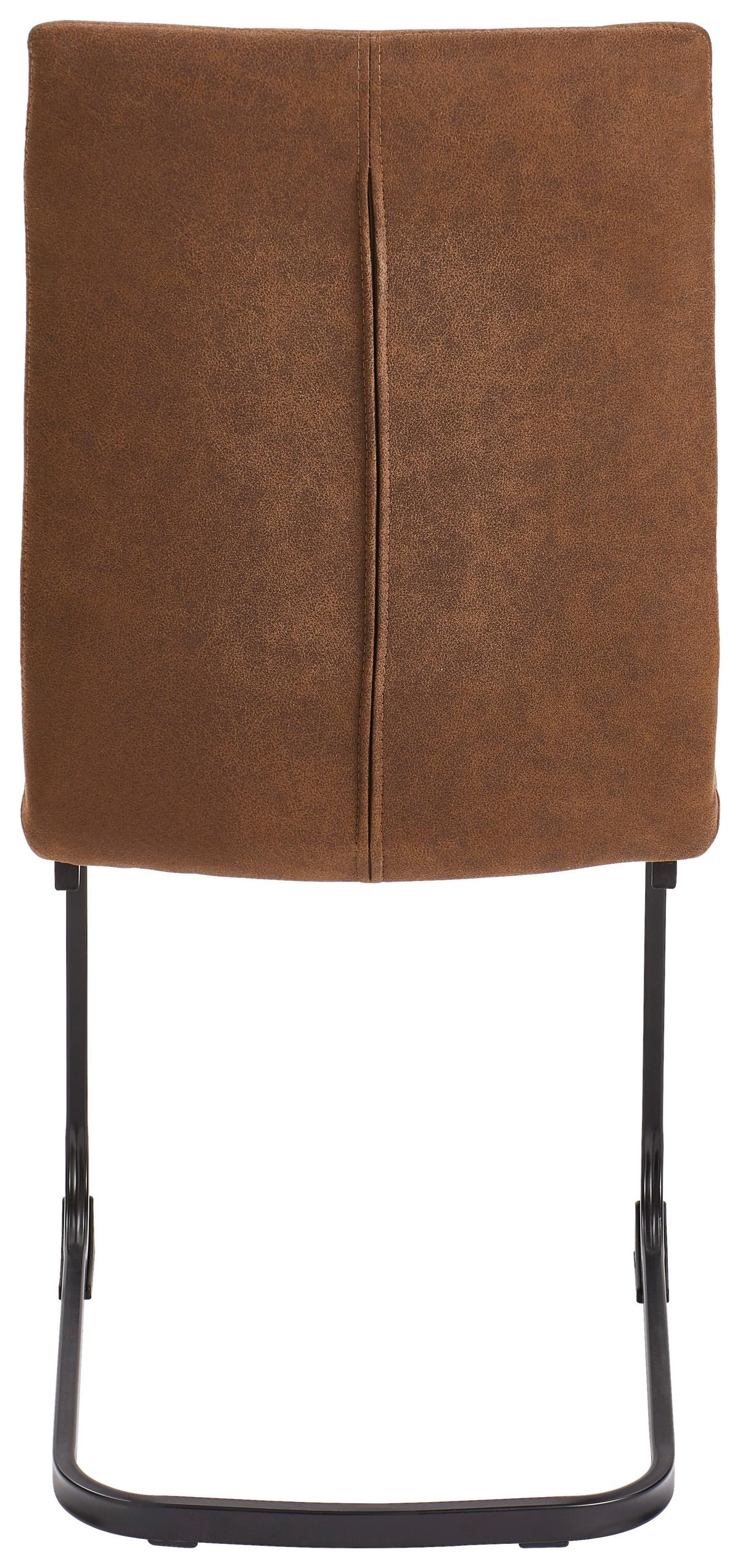 KRZESŁO NA PŁOZIE WERNER - czarny/szary, Basics, metal/tkanina (45/95/61cm) - MID.YOU