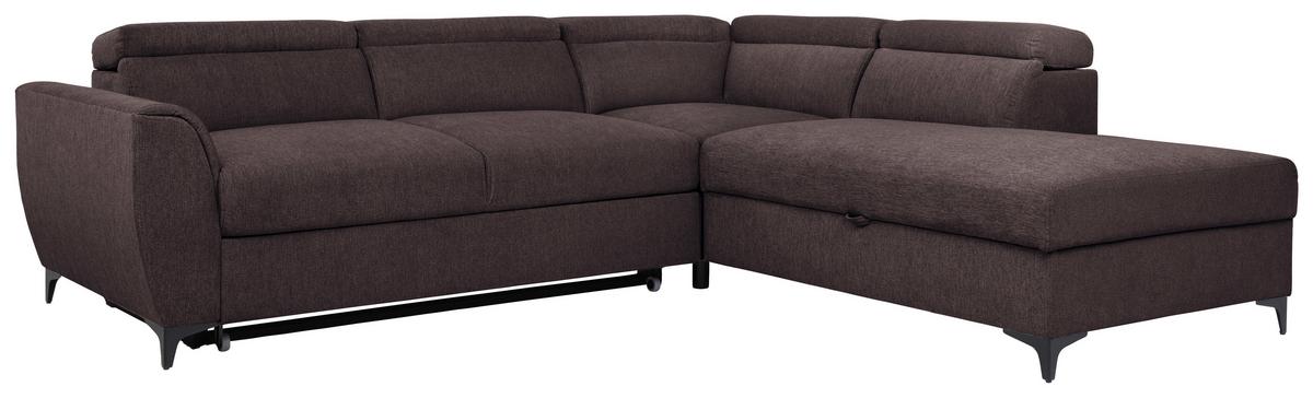 Kutna Garnitura Lapis - tamno smeđa/crna, Konvencionalno, tekstil/metal (255/217cm) - Modern Living