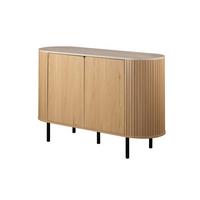 Komoda Fabia, Barva Hrasta - črna/barve hrasta, Design, kovina/leseni material (120/80/40cm) - MID.YOU