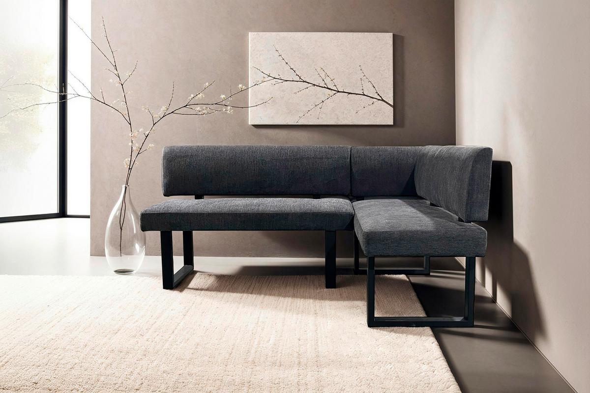 Eckbank Vancouver Grau/Schwarz - Anthrazit/Schwarz, Design, Textil/Metall (181,5/125cm) - MID.YOU