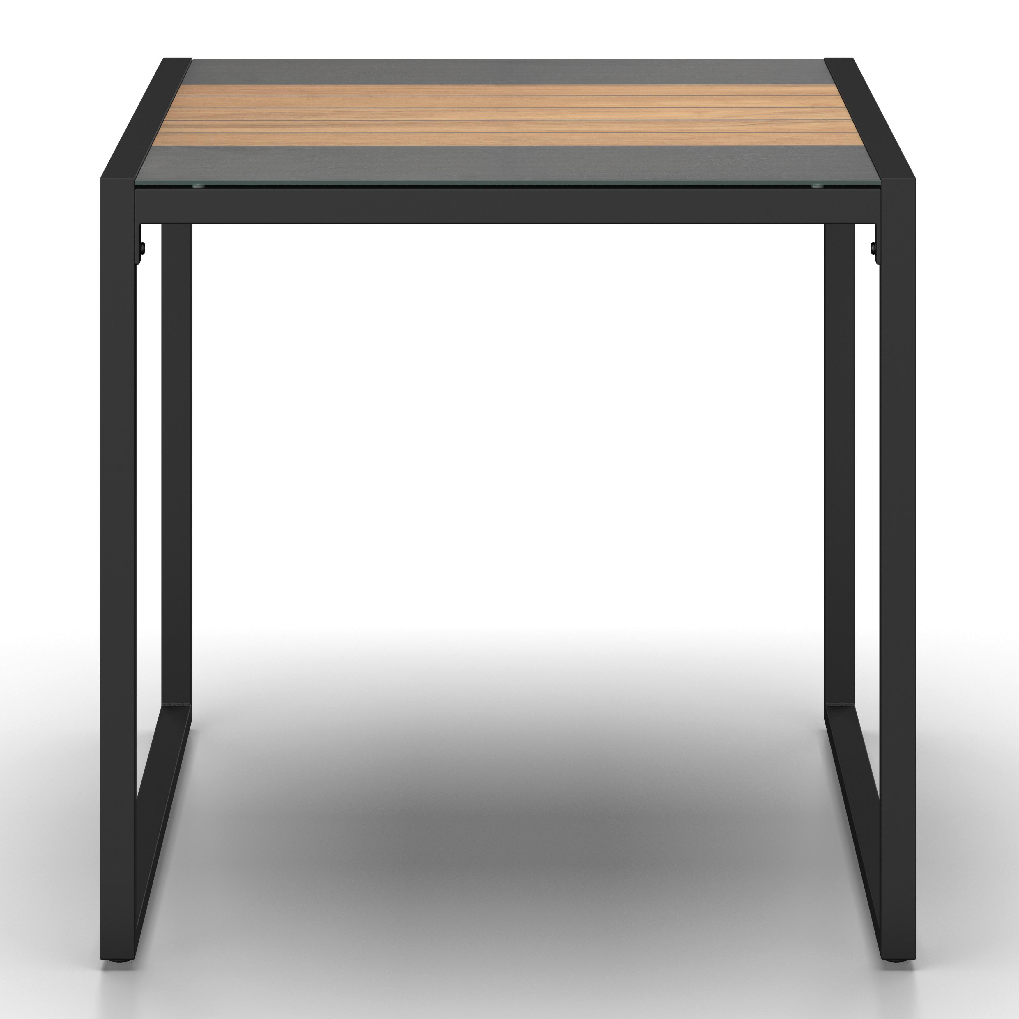 LOUNGESET SONORA - ljusgrå/svart, Modern, metall/glas (181/73/65cm) - Bessagi Garden