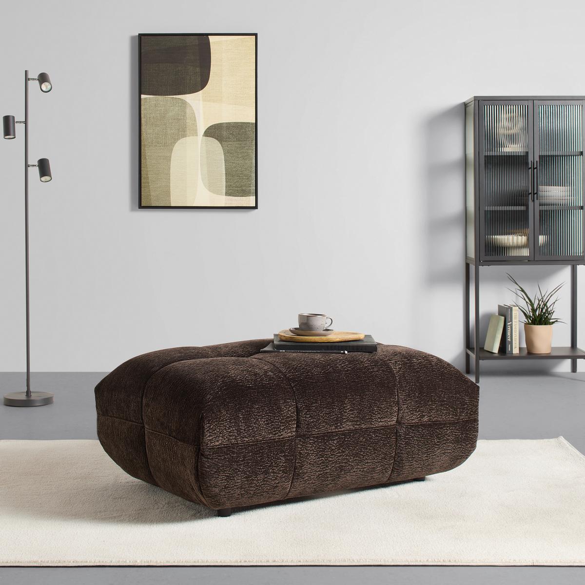Hocker Carlos Dunkelbraun - Dunkelbraun/Schwarz, Trend, Kunststoff/Textil (105/45/75cm) - Mömax