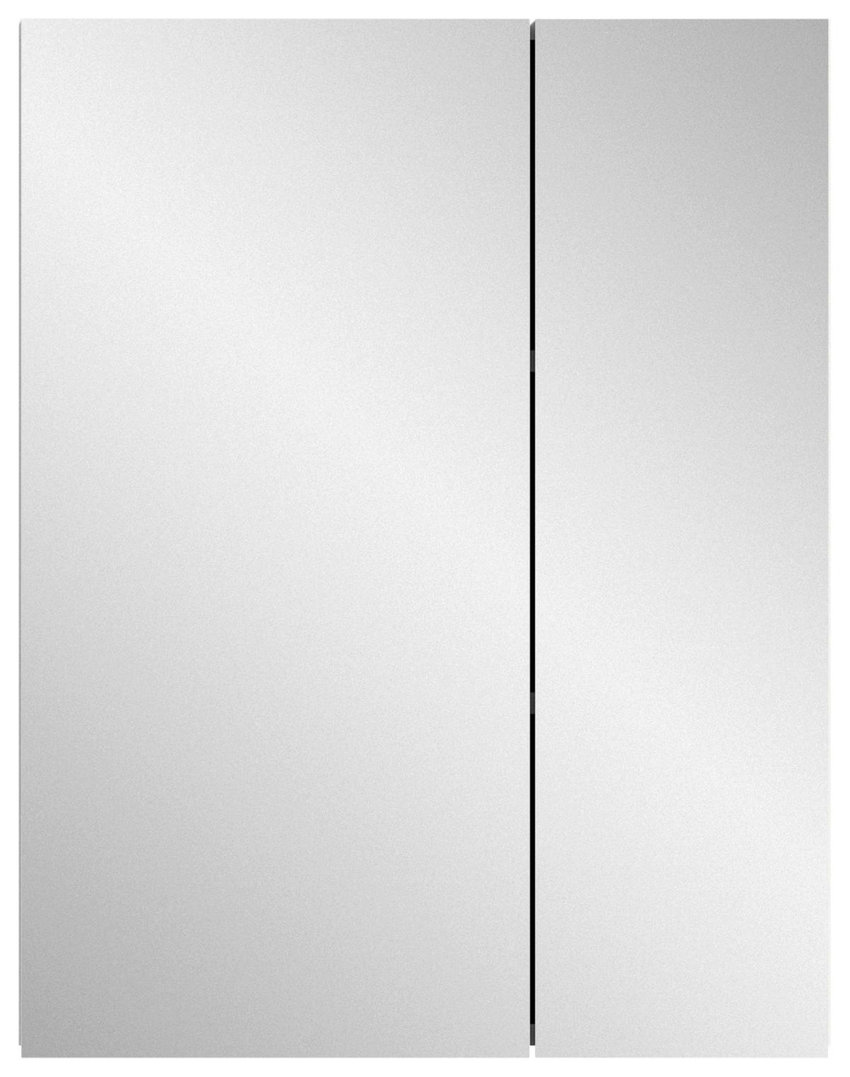 Badezimmer Vira 2-tlg. ca. 60 cm Weiß - Weiß Hochglanz/Schwarz, MODERN, Holzwerkstoff/Kunststoff (60cm) - MID.YOU