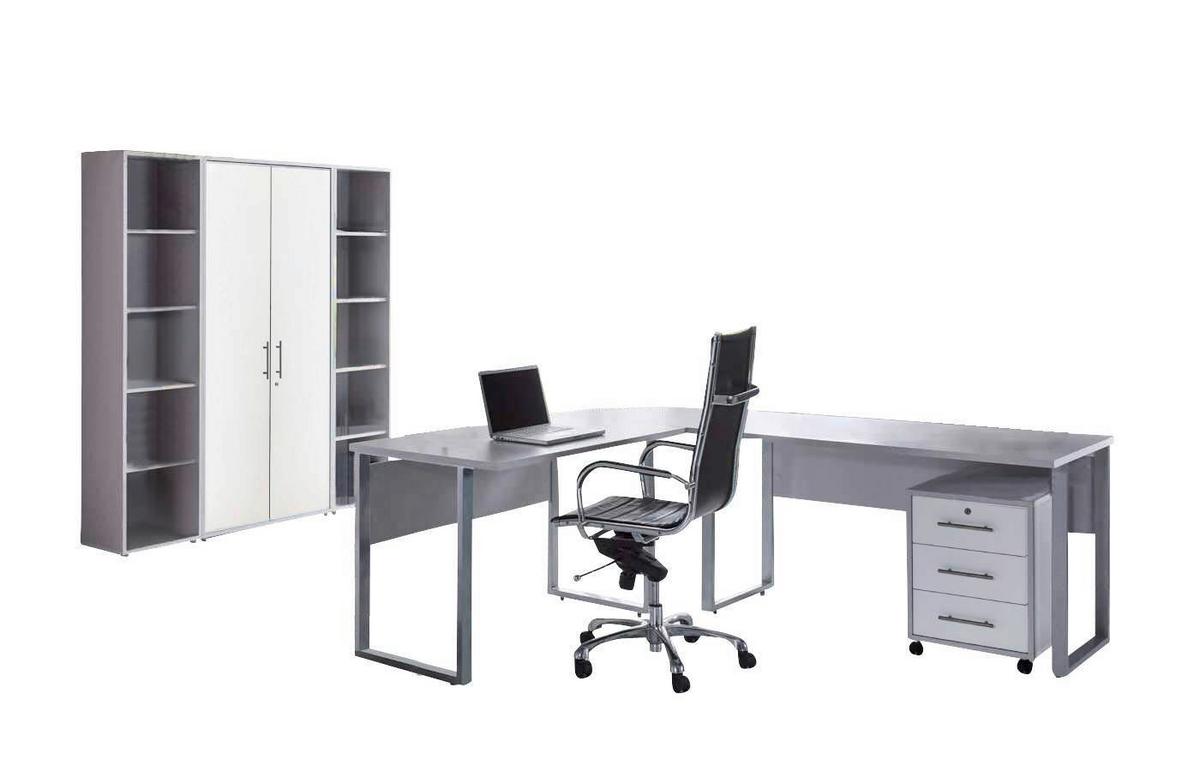 Büro Office Edition Set 3 Grau/Weiß - Weiß/Grau, MODERN, Holzwerkstoff - MID.YOU
